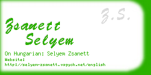 zsanett selyem business card